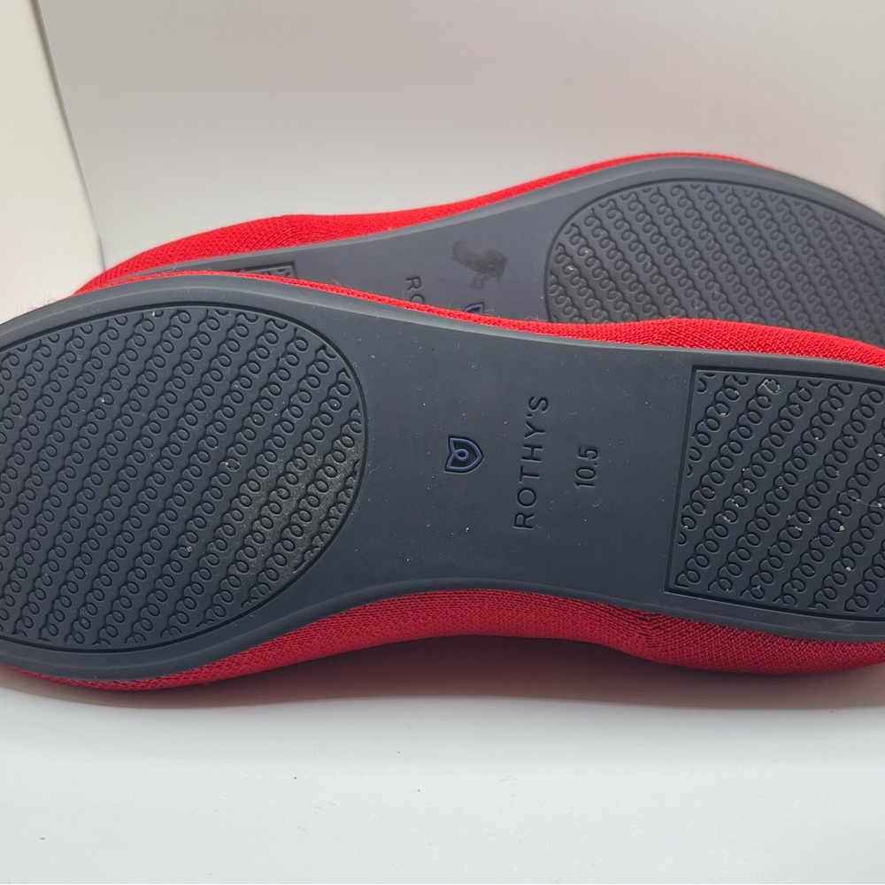 Rothy's Vibrant Red Flats with Blue Accents - Picture 7 of 9